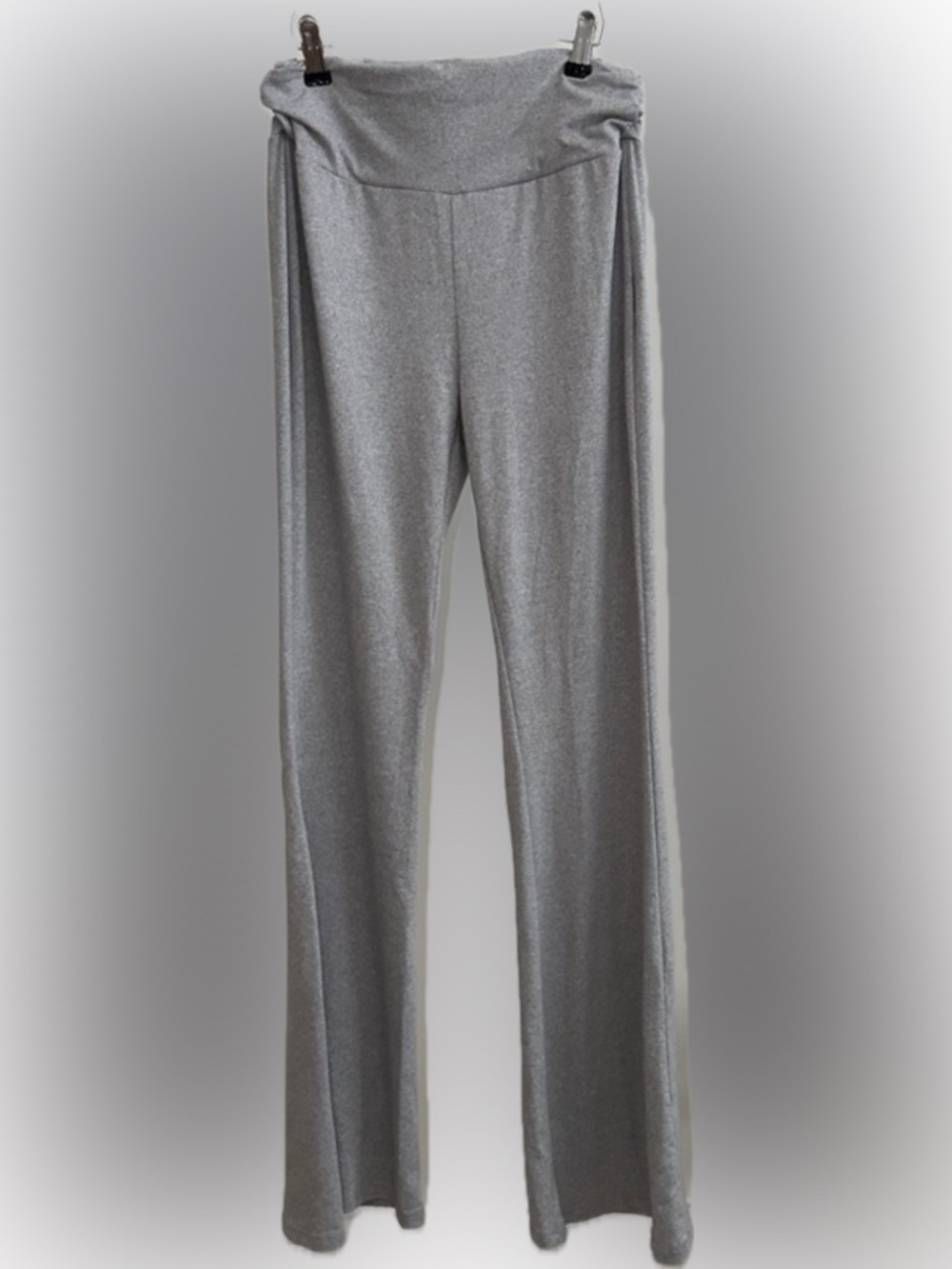 Buttery Soft Gray Foldover Waist Yoga Pants Lounge Stretch | Size S